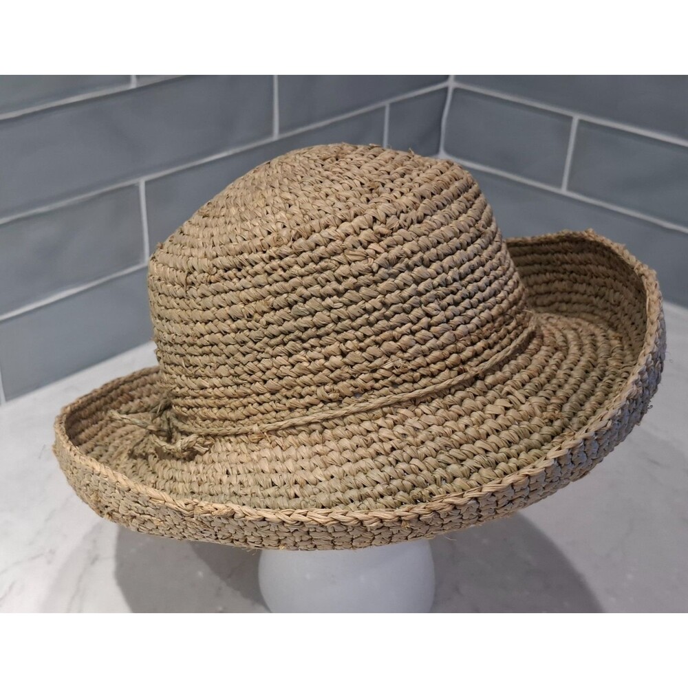 Women's TOMMY BAHAMA Maria Upturn Raffia Packable Hat ONE SIZE